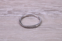 Load image into Gallery viewer, Very Dainty Slightly Curved Diamond set 18ct White Gold Ring