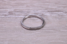 Load image into Gallery viewer, Very Dainty Slightly Curved Diamond set 18ct White Gold Ring