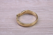 Load image into Gallery viewer, Curved Diamond set 18ct Yellow Gold Ring