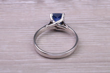 Load image into Gallery viewer, Stunning and Beautiful 1.58 carat Square cut Royal Blue Sapphire set Platinum Solitaire