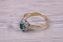 Load image into Gallery viewer, Emerald and Diamond set 18ct Yellow Gold Ring