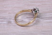 Load image into Gallery viewer, Emerald and Diamond set 18ct Yellow Gold Ring