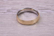 Load image into Gallery viewer, Half Platinum and Half 18ct Yellow Gold 6 mm wide Court Profile Band, British Hallmarked