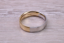 Load image into Gallery viewer, Half Platinum and Half 18ct Yellow Gold 6 mm wide Court Profile Band, British Hallmarked