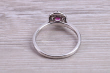 Load image into Gallery viewer, Ruby and Halo Diamond set White Gold Ring