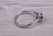 Load image into Gallery viewer, Ruby and Halo Diamond set White Gold Ring