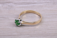 Load image into Gallery viewer, Natural Tsavorite Gemstone Solitaire Ring. 18ct Yellow and White Gold. Ideal birthday or Anniversary Gift, Promise, Dress or Statement Ring.