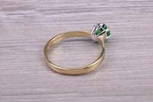 Load image into Gallery viewer, Natural Tsavorite Gemstone Solitaire Ring. 18ct Yellow and White Gold. Ideal birthday or Anniversary Gift, Promise, Dress or Statement Ring.