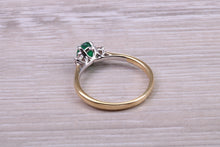 Load image into Gallery viewer, Emerald and Diamond Trilogy set 18ct Gold Ring