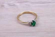 Load image into Gallery viewer, Emerald and Diamond Trilogy set 18ct Gold Ring