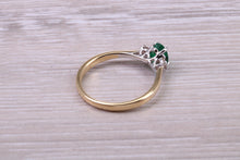 Load image into Gallery viewer, Emerald and Diamond Trilogy set 18ct Gold Ring