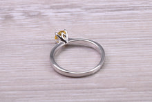 Load image into Gallery viewer, Half carat Yellow Sapphire set Platinum Solitaire