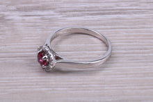 Load image into Gallery viewer, Ruby and Halo Diamond set White Gold Ring