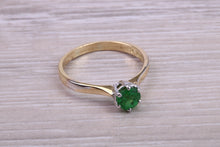 Load image into Gallery viewer, Natural Tsavorite Gemstone Solitaire Ring. 18ct Yellow and White Gold. Ideal birthday or Anniversary Gift, Promise, Dress or Statement Ring.