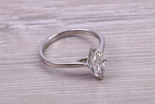 Load image into Gallery viewer, Marquise cut One carat Moissanite Diamond Solitaire set in Platinum