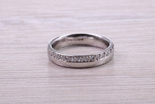 Load image into Gallery viewer, Half Circle Round Brilliant cut Diamonds set in 18ct White Gold Band