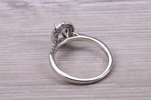 Load image into Gallery viewer, 0.80ct E VS2 Oval cut GIA Certified Natural Diamond Halo set Platinum Ring