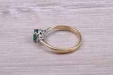 Load image into Gallery viewer, Emerald and Diamond Trilogy set 18ct Gold Ring