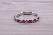 Load image into Gallery viewer, Stunning Ruby and Diamond set 18ct White Gold Eternity Ring
