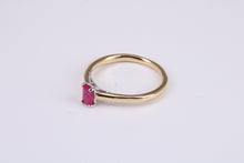 Load image into Gallery viewer, Beautiful Emerald cut Ruby set 18ct Gold Solitaire