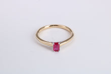 Load image into Gallery viewer, Beautiful Emerald cut Ruby set 18ct Gold Solitaire