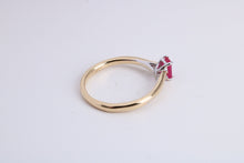 Load image into Gallery viewer, Beautiful Emerald cut Ruby set 18ct Gold Solitaire