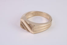 Load image into Gallery viewer, Chunky Diamond set Solid Yellow Gold Signet Ring
