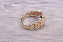 Load image into Gallery viewer, One carat Natural Oval cut Yellow Sapphire Gents Yellow Gold Ring, British Hallmarked