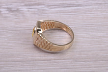 Load image into Gallery viewer, One carat Natural Oval cut Yellow Sapphire Gents Yellow Gold Ring, British Hallmarked