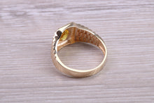 Load image into Gallery viewer, One carat Natural Oval cut Yellow Sapphire Gents Yellow Gold Ring, British Hallmarked
