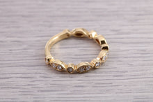 Load image into Gallery viewer, Unusual Design Diamond set Eternity Ring, 18ct Yellow Gold Band, British Hallmarked, Ideal Eternity or Wedding Ring