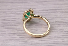 Load image into Gallery viewer, One carat Top Grade Natural Emerald and Natural Diamonds set Ring in 18ct Yellow Gold