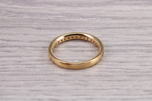 Load image into Gallery viewer, Traditional Half Channel set Diamond Eternity Ring, 18ct Yellow Gold Band, British Hallmarked, Ideal Eternity or Wedding Ring