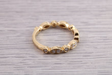 Load image into Gallery viewer, Unusual Design Diamond set Eternity Ring, 18ct Yellow Gold Band, British Hallmarked, Ideal Eternity or Wedding Ring