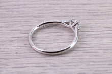 Load image into Gallery viewer, Dainty Quarter carat Simple and Elegant Round cut Diamond set Platinum Solitaire