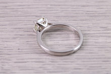 Load image into Gallery viewer, Classic 0.85 carat Princess Cut Diamond set Platinum Solitaire, Natural Diamond