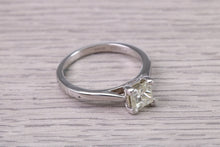 Load image into Gallery viewer, Classic 0.85 carat Princess Cut Diamond set Platinum Solitaire, Natural Diamond