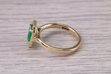 Load image into Gallery viewer, One carat Top Grade Natural Emerald and Natural Diamonds set Ring in 18ct Yellow Gold