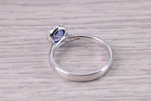 Load image into Gallery viewer, 1.15 carat All Natural None Heat Treated Beautiful Blue Sapphire set 18ct White Gold Ring, Certified Sapphire