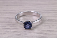 Load image into Gallery viewer, 1.15 carat All Natural None Heat Treated Beautiful Blue Sapphire set 18ct White Gold Ring, Certified Sapphire