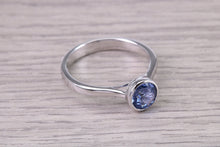 Load image into Gallery viewer, 1.15 carat All Natural None Heat Treated Beautiful Blue Sapphire set 18ct White Gold Ring, Certified Sapphire