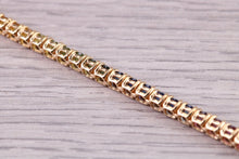 Load image into Gallery viewer, Five carats Multi Coloured Natural Sapphire set Solid Yellow Gold Tennis Bracelet, All Real Rainbow Coloured Sapphires, British Hallmarked