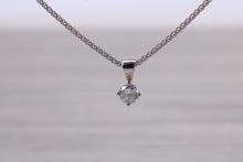 Load image into Gallery viewer, 0.19ct Simple Diamond Solitaire set White Gold Necklace, F VS Graded Natural Diamond, British Hallmarked, Choice of Chain Lengths