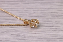 Load image into Gallery viewer, Half carat Simple and Elegant Natural Diamond set Solitaire Necklace, 18ct British Hallmarked Yellow Gold, Your Choice of Chain Lengths