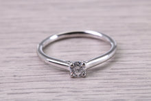 Load image into Gallery viewer, Dainty Quarter carat Simple and Elegant Round cut Diamond set Platinum Solitaire