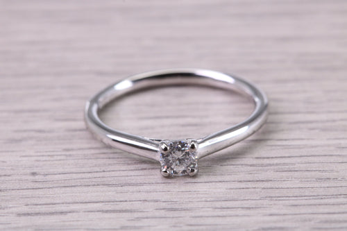 Dainty Quarter carat Simple and Elegant Round cut Diamond set Platinum Solitaire