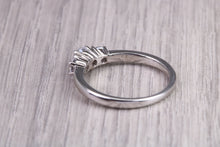 Load image into Gallery viewer, 65 Points Natural Round cut Diamond set Platinum Trilogy Ring, British Hallmarked, F VS Graded Diamonds