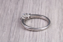Load image into Gallery viewer, 65 Points Natural Round cut Diamond set Platinum Trilogy Ring, British Hallmarked, F VS Graded Diamonds