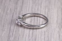 Load image into Gallery viewer, 65 Points Natural Round cut Diamond set Platinum Trilogy Ring, British Hallmarked, F VS Graded Diamonds