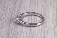 Load image into Gallery viewer, 65 Points Natural Round cut Diamond set Platinum Trilogy Ring, British Hallmarked, F VS Graded Diamonds
